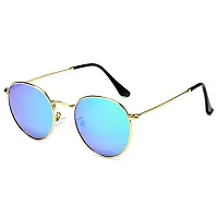 Stylish Metal Turquoise Oval Sunglasses For Unisex-thumb1