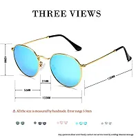 Stylish Metal Black Oval Sunglasses For Unisex-thumb4