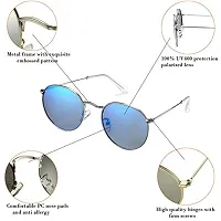 Stylish Metal Black Oval Sunglasses For Unisex-thumb3