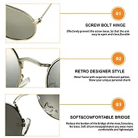 Stylish Metal Green Oval Sunglasses For Unisex-thumb3
