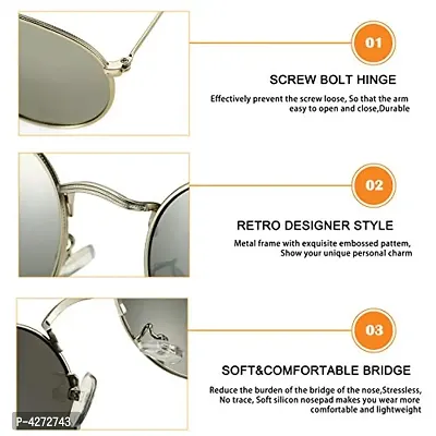 Stylish Metal Green Oval Sunglasses For Unisex-thumb4