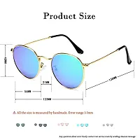 Stylish Metal Turquoise Oval Sunglasses For Unisex-thumb3