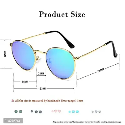 Stylish Metal Turquoise Oval Sunglasses For Unisex-thumb4