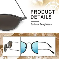 Stylish Plastic Blue Oval Sunglasses For Unisex-thumb2