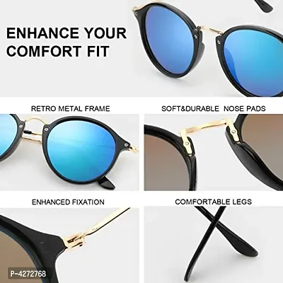 Stylish Plastic Silver Oval Sunglasses For Unisex-thumb3
