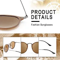 Stylish Plastic Brown Oval Sunglasses For Unisex-thumb2