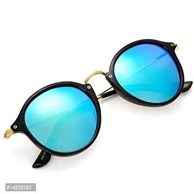 Stylish Plastic Blue Oval Sunglasses For Unisex-thumb5