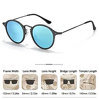 Stylish Plastic Blue Oval Sunglasses For Unisex-thumb3