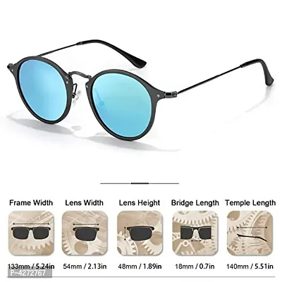Stylish Plastic Blue Oval Sunglasses For Unisex-thumb4