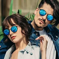 Stylish Plastic Silver Oval Sunglasses For Unisex-thumb1