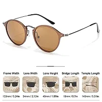 Stylish Plastic Brown Oval Sunglasses For Unisex-thumb3