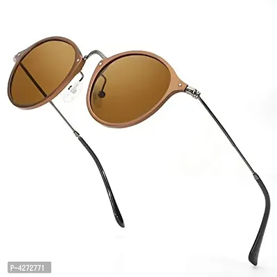 Stylish Plastic Brown Oval Sunglasses For Unisex