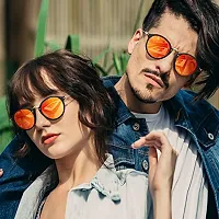 Stylish Plastic Brown Oval Sunglasses For Unisex-thumb1