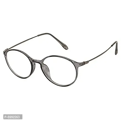 Arzonai Watts Oval Gray-Transparent UV Protection Sunglasses For Men  Women |MA-3103-S6|-thumb0