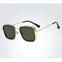 ARZONAI Men Square Sunglasses Green Frame, Green Lens (Medium) - Pack of 1-thumb1