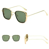 ARZONAI Men Square Sunglasses Green Frame, Green Lens (Medium) - Pack of 1-thumb2