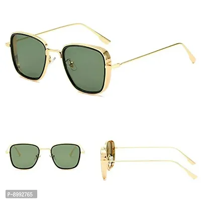 ARZONAI Men Square Sunglasses Green Frame, Green Lens (Medium) - Pack of 1-thumb3