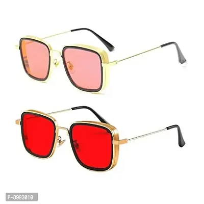 Buy Gandhi Round Shape Retro Golden-Red UV Protection Sunglasses Shades/ Frame For Men & Women (Red) Online at Best Prices in India - JioMart.