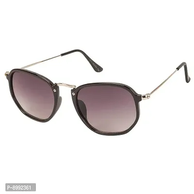Arzonai Percel Retro Square Shape Black-Black UV Protection Sunglasses For Men  Women [MA-014-S1 ]