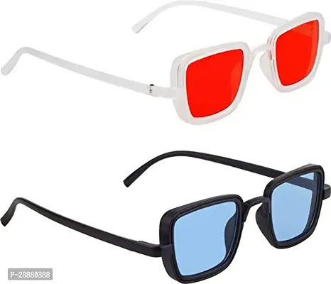 Modern Multicoloured Plastic Sunglasses Pack Of 2
