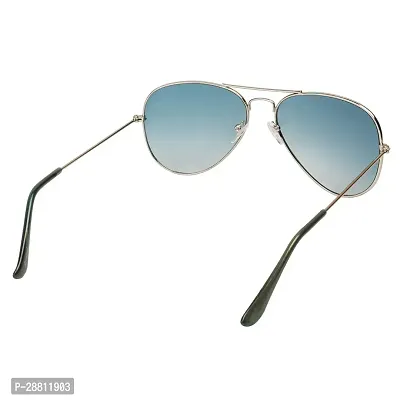 Stylish Classic Aviator Shape Silver-Green Uv Protection Sunglasses For Women-thumb5