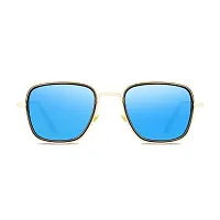 Arzonai Carryminati Metal Square Unisex Sunglasses (Black Blue), (Medium) Pack of 2-thumb4