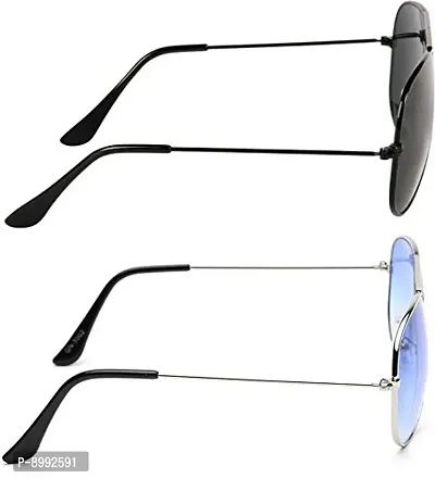 Arzonai Unisex Metal Sunglasses Pack of 2 (Medium)-thumb3