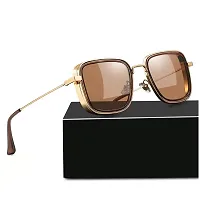 Arzonai Carryminati Mens Square Sunglasses Golden Frame, Pink  Brown Lens (Medium) Pack of 2-thumb2