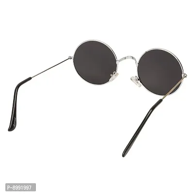 Arzonai Hammond Round Shape Silver-Yellow Mirrored UV Protection Sunglasses For Men  Women [MA-040-S13 ]-thumb4