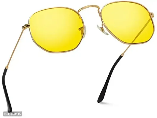 Fabulous Yellow Metal UV Protected Sunglasses For Men