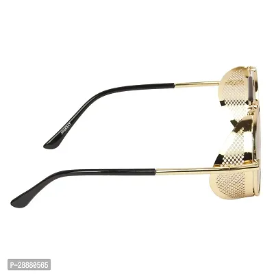 Modern Golden Metal Sunglasses-thumb4