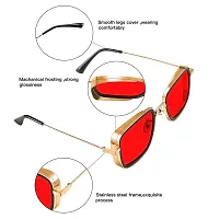 ARZONAI Men Square Sunglasses Red, Black Frame, Red, Black Lens (Medium) - Pack of 2-thumb4