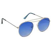 Modern Blue Metal Sunglasses-thumb1