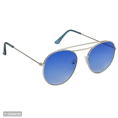 Modern Blue Metal Sunglasses-thumb2