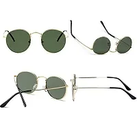 Modern Green Metal Sunglasses-thumb3