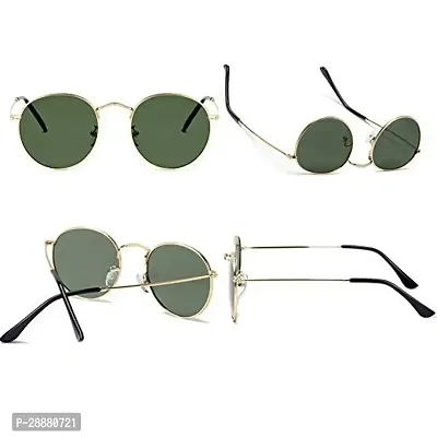 Modern Green Metal Sunglasses-thumb4