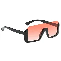 ARZONAI Shahid Kapoor | Sahil khan SQUARE Retro Sunglasses Black Frame, Orange lens (Large) ndash; Pack of 1-thumb4