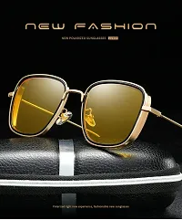 Modern Yellow Metal Sunglasses-thumb1