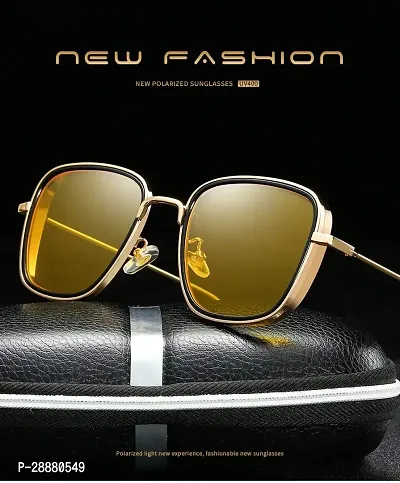 Modern Yellow Metal Sunglasses-thumb2