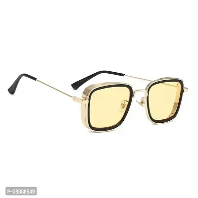 Modern Yellow Metal Sunglasses-thumb4