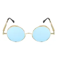 Modern Blue Metal Sunglasses-thumb1