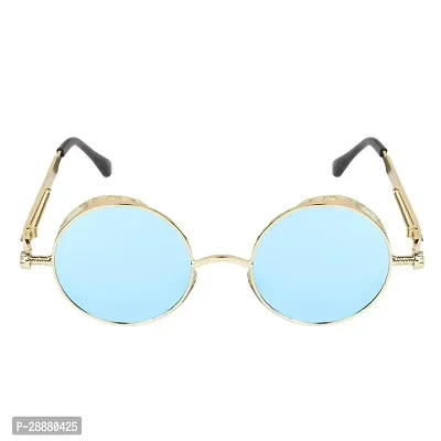 Modern Blue Metal Sunglasses-thumb2