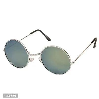 Arzonai Hammond Round Shape Silver-Multicolor Mirrored UV Protection Sunglasses For Men  Women [MA-040-S8 ]-thumb0