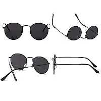 Modern Black Metal Sunglasses-thumb3