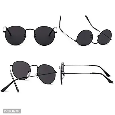 Modern Black Metal Sunglasses-thumb4