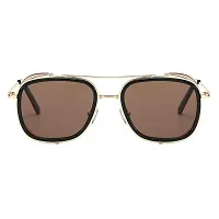 ARZONAI TONY STARK Iron Man Aviator Avengers Steampunk Unisex Sunglasses (Golden-Brown)-thumb1