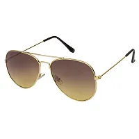 Arzonai Classics Aviator Shape Golden-Brown UV Protection Sunglasses For Men  Women [MA-007-S21 ]-thumb1