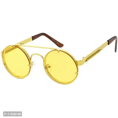 Fabulous Golden Metal UV Protected Sunglasses For Men-thumb0