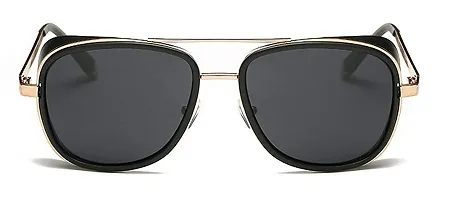 ARZONAI Unisex Adult Aviator Sunglasses Black Frame, Black Lens (Medium) - Pack of 1-thumb1