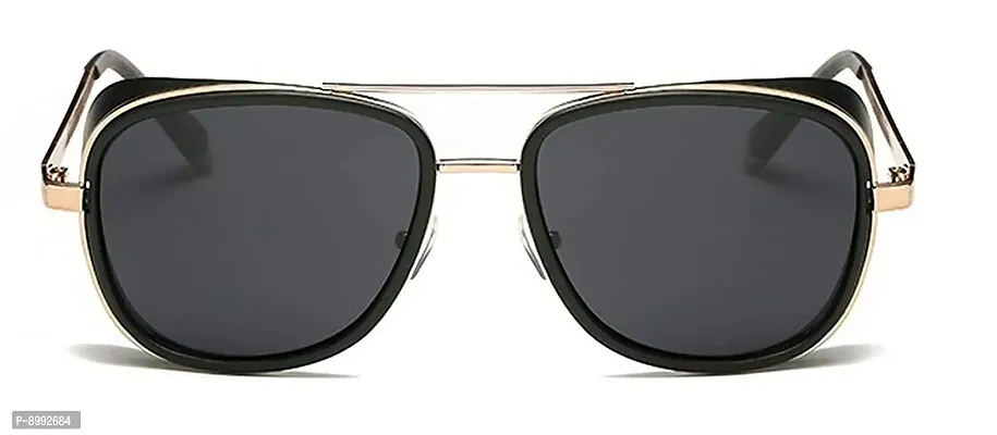 ARZONAI Unisex Adult Aviator Sunglasses Black Frame, Black Lens (Medium) - Pack of 1-thumb2